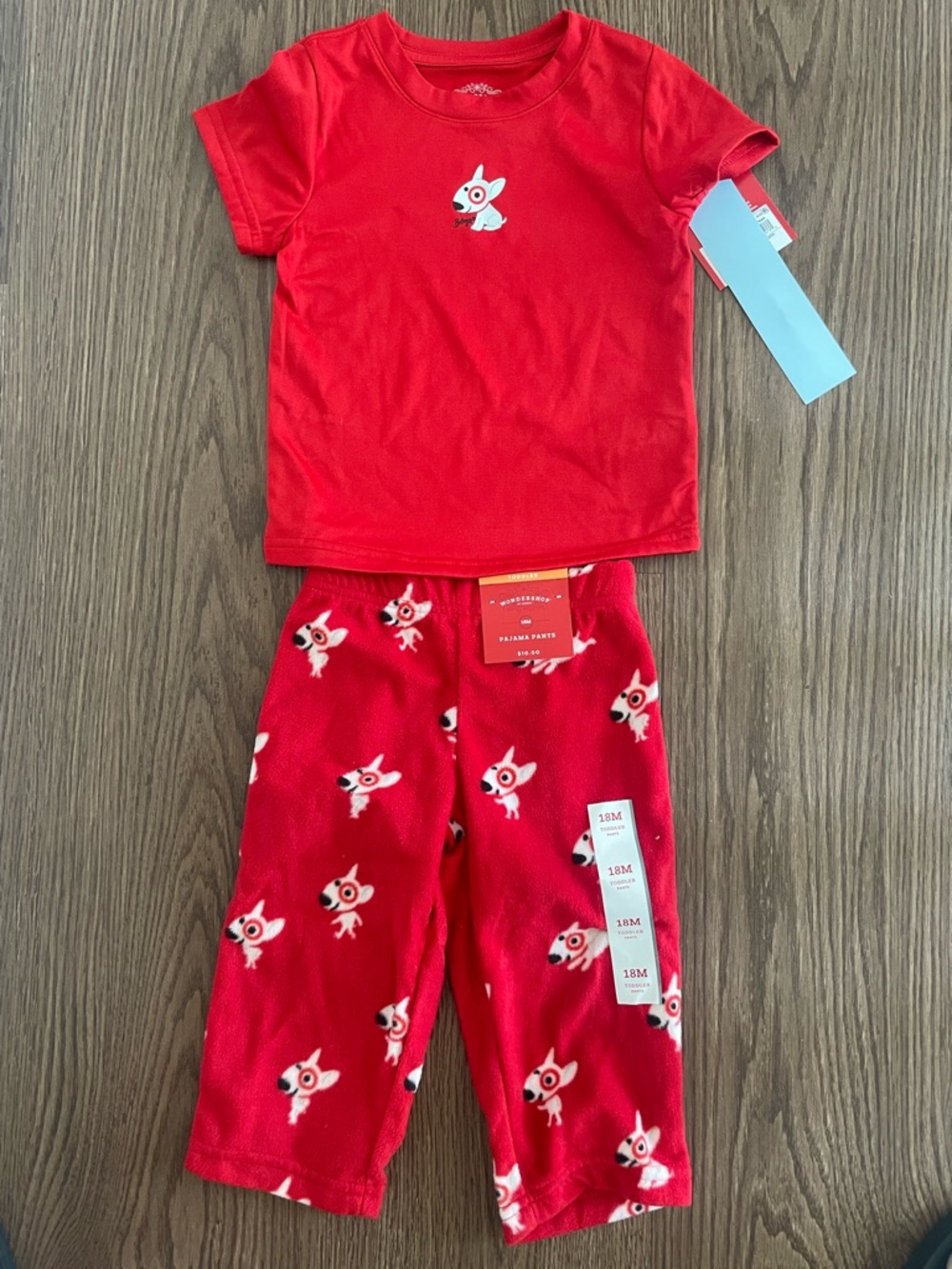 Target Red Kids Pajama Set with Dog Motif